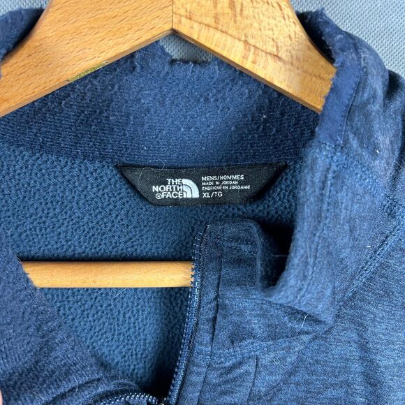 The North Face Men's Activewear Fleece Jacket XL Full-Zip Blue Heathered Quarter - Picture 3 of 7